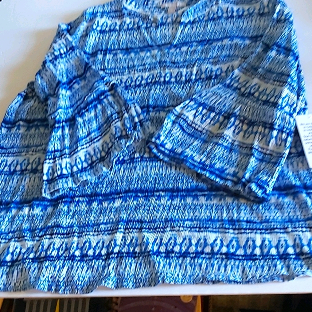 Woman Within crinkle tunic bell sleeves New w/o t